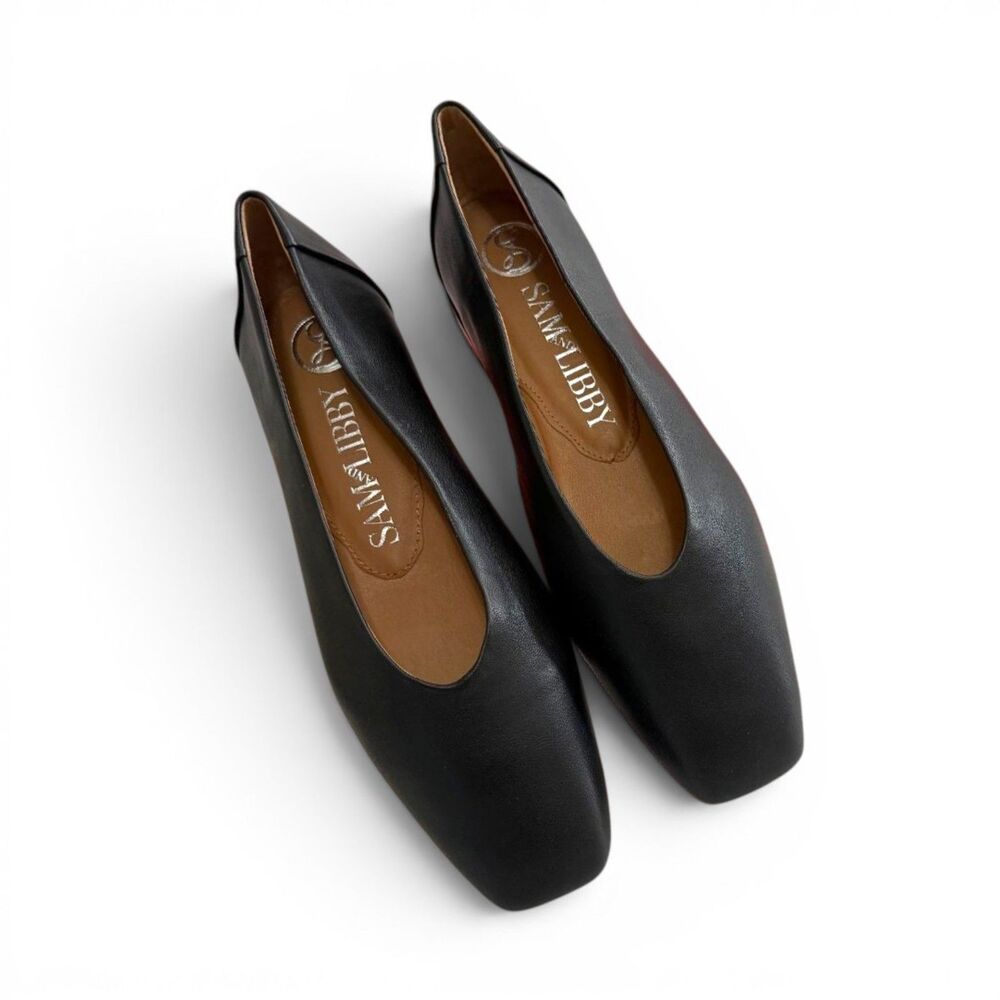 SAM & LIBBY Gretta Square Toe Black Ballet Flats, NEW! Size 9